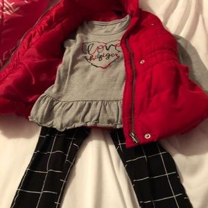 3 piece Tommy Hilfiger little girls outfit.